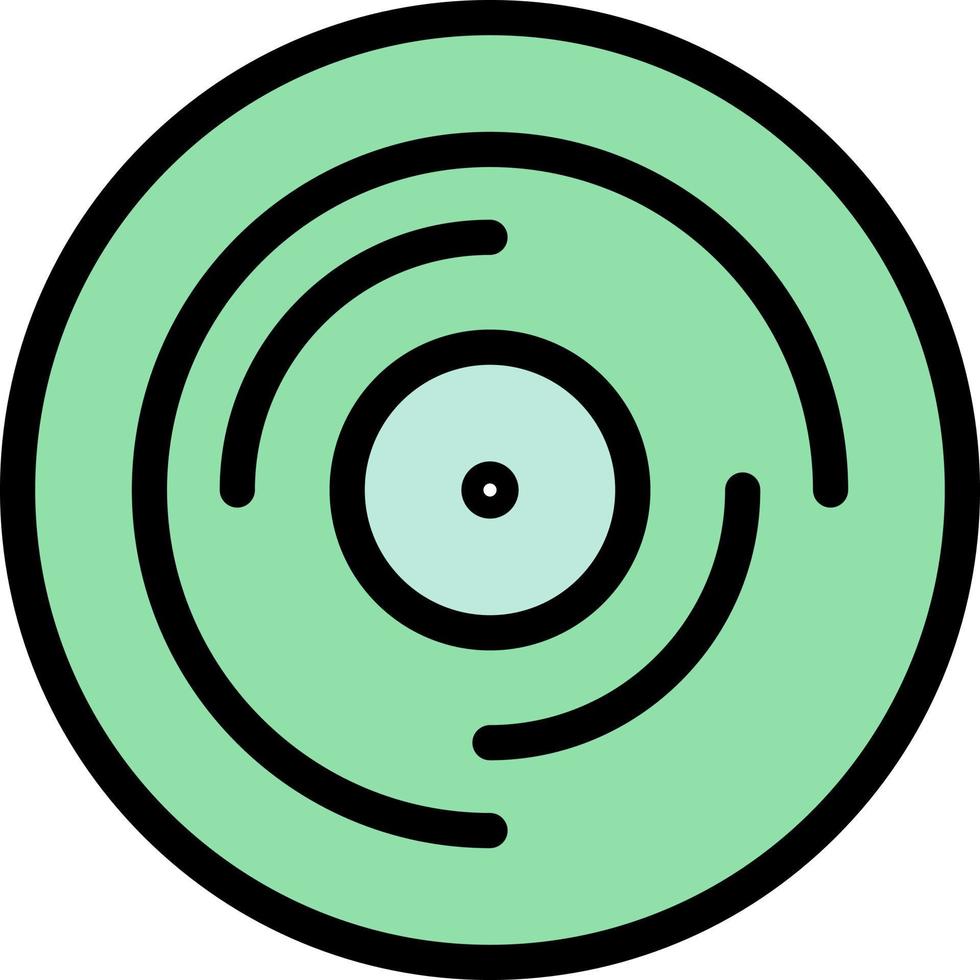 Beat Dj Juggling Scratching Sound  Flat Color Icon Vector icon banner Template