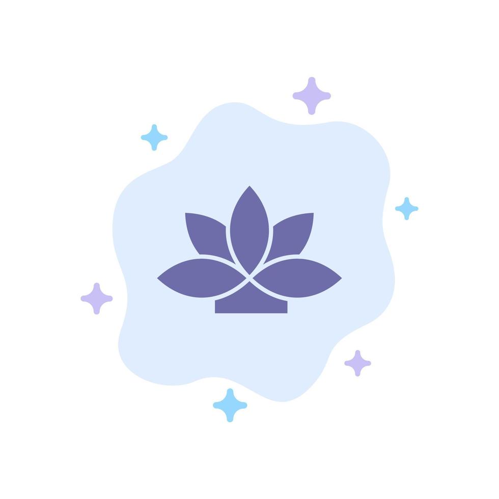 Flower India Lotus Plant Blue Icon on Abstract Cloud Background vector
