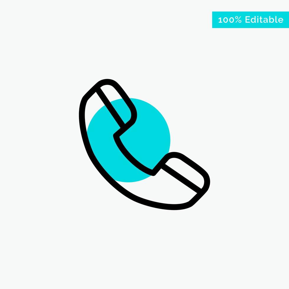 Call Phone Telephone turquoise highlight circle point Vector icon