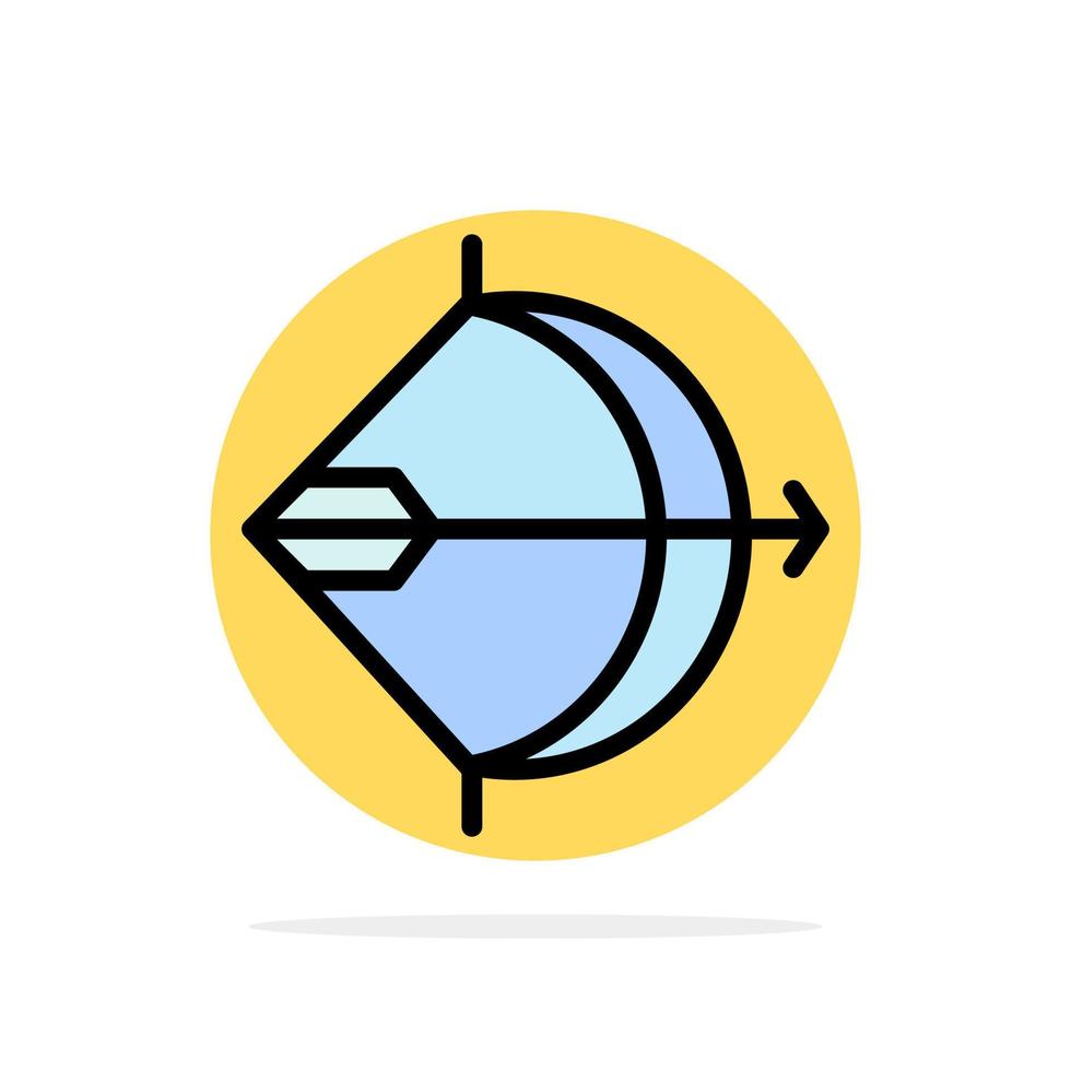 objetivo tiro con arco flecha arco disparar círculo abstracto fondo color plano icono vector