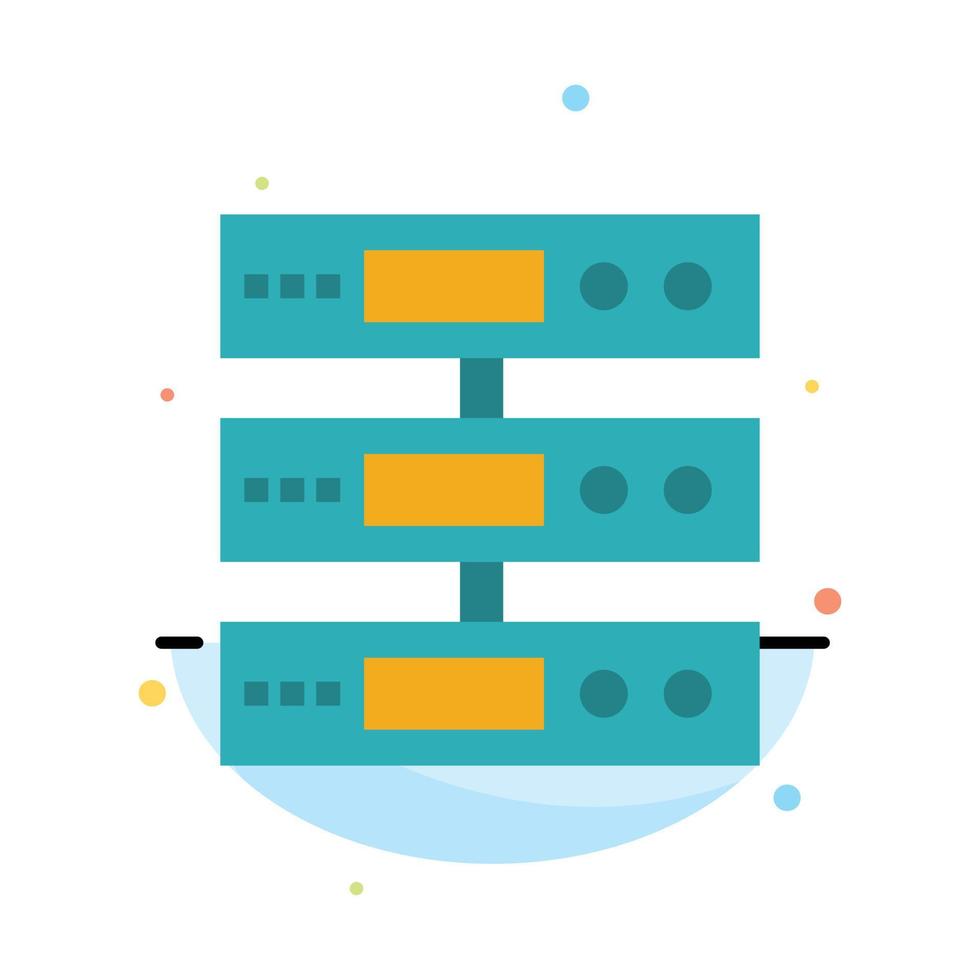 Server Data Storage Cloud Files Abstract Flat Color Icon Template vector