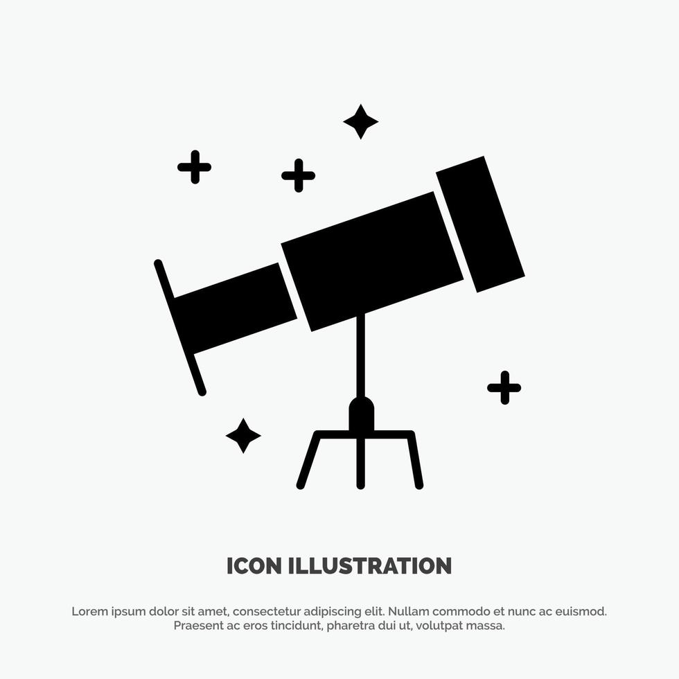 Astronaut Space Telescope solid Glyph Icon vector