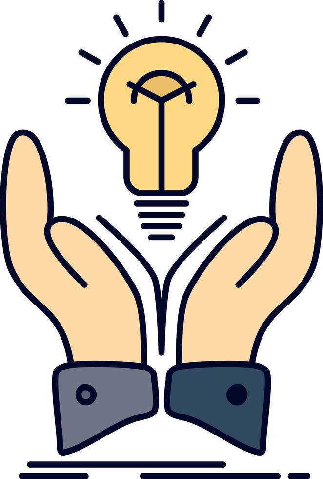 idea ideas creative share hands Flat Color Icon Vector