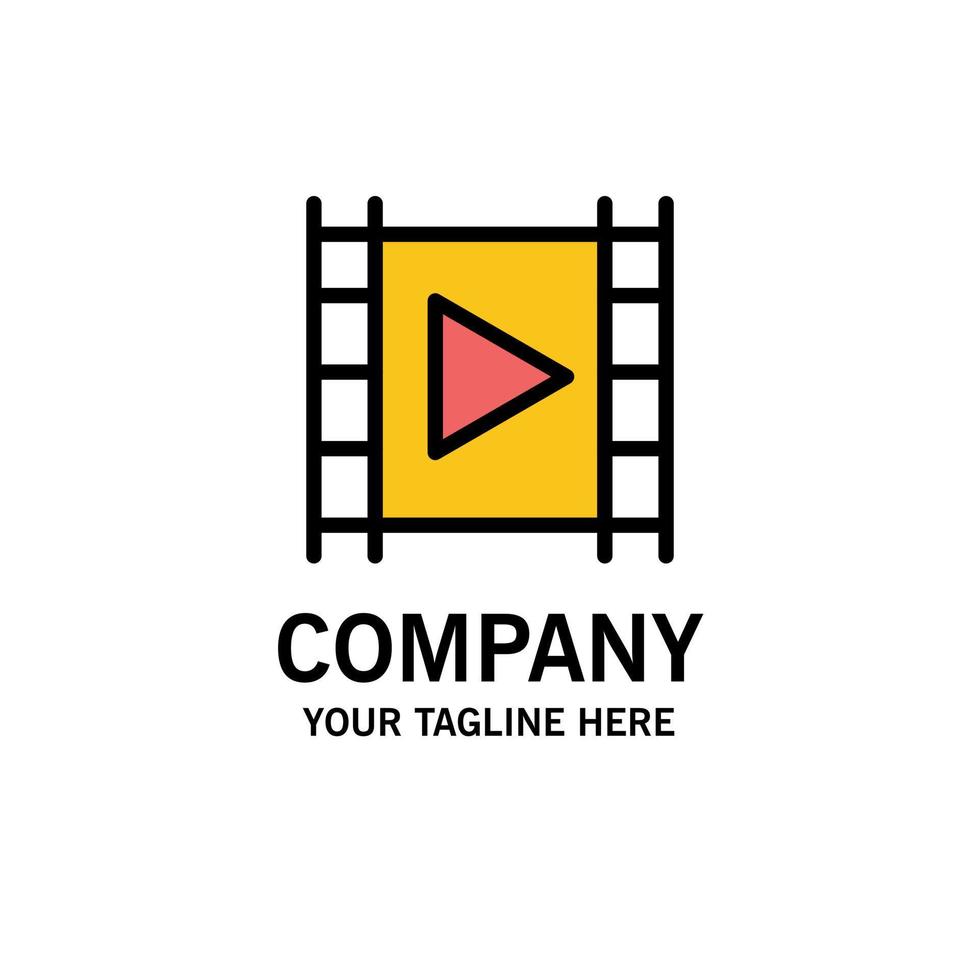Media Media Player Multimedia Player Stream Business Logo Template Flat Color vector