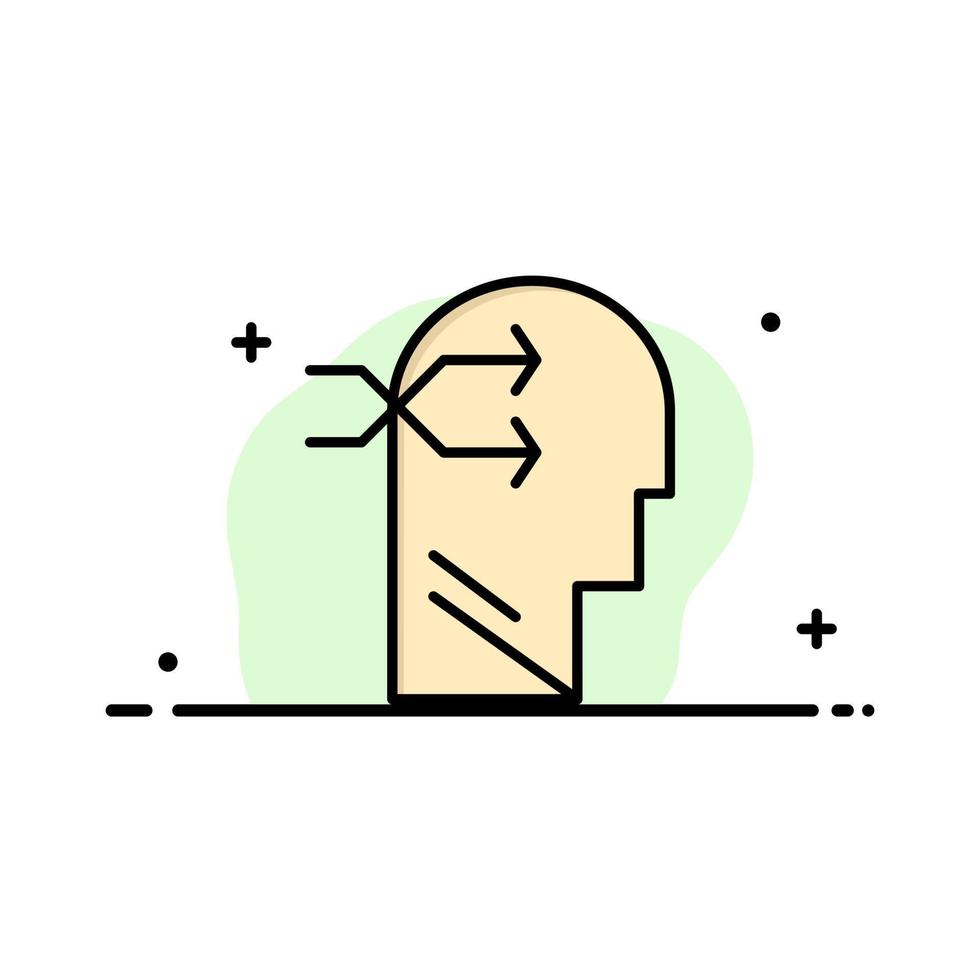 Mental hang Head Brian Thinking  Business Flat Line Filled Icon Vector Banner Template