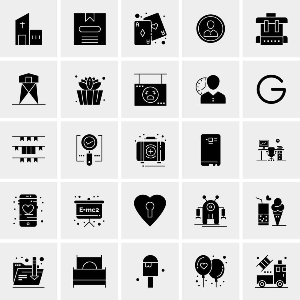 25 iconos de negocios universales vector ilustración de icono creativo para usar en proyectos relacionados con la web y dispositivos móviles