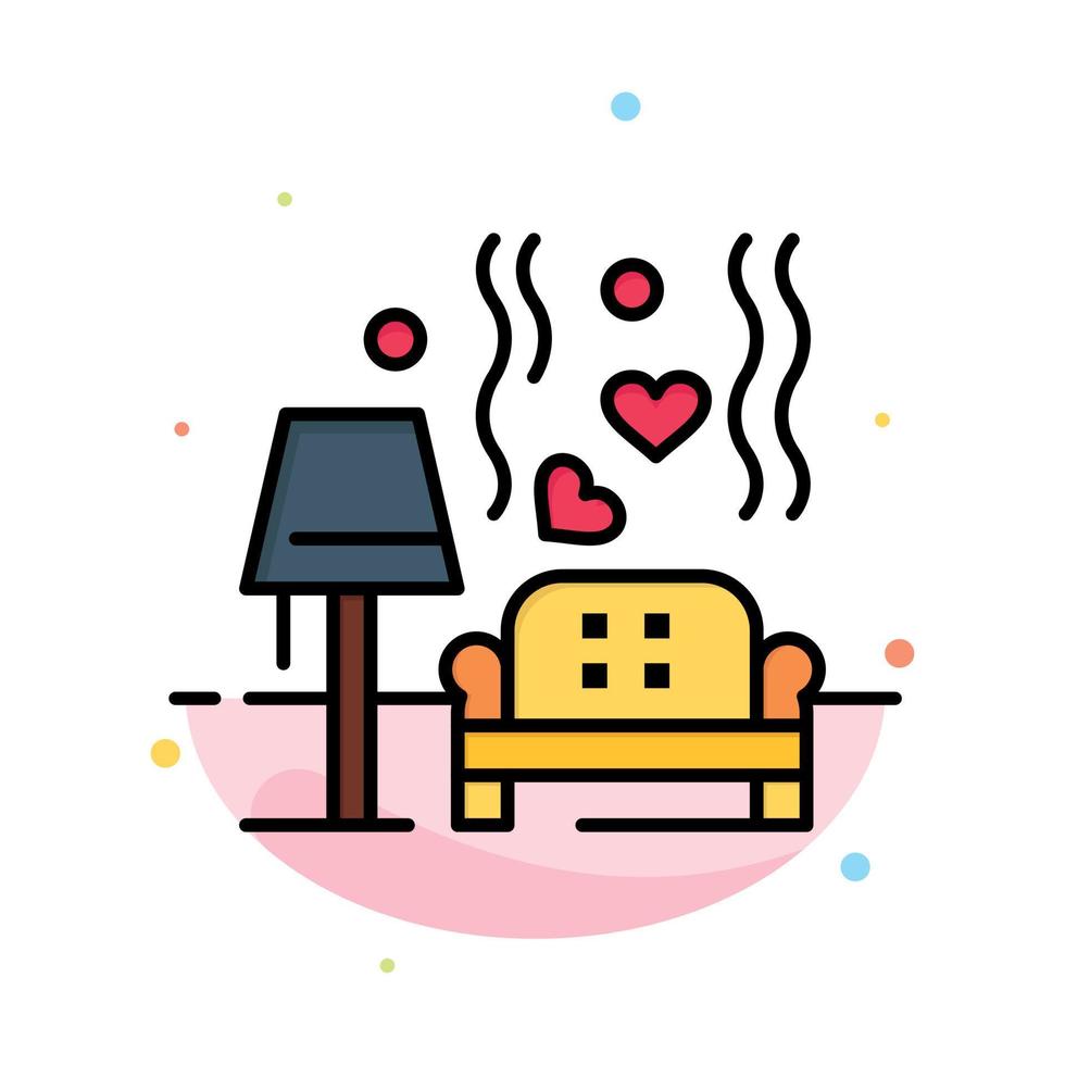 Lump Sofa Love Heart Wedding Abstract Flat Color Icon Template vector