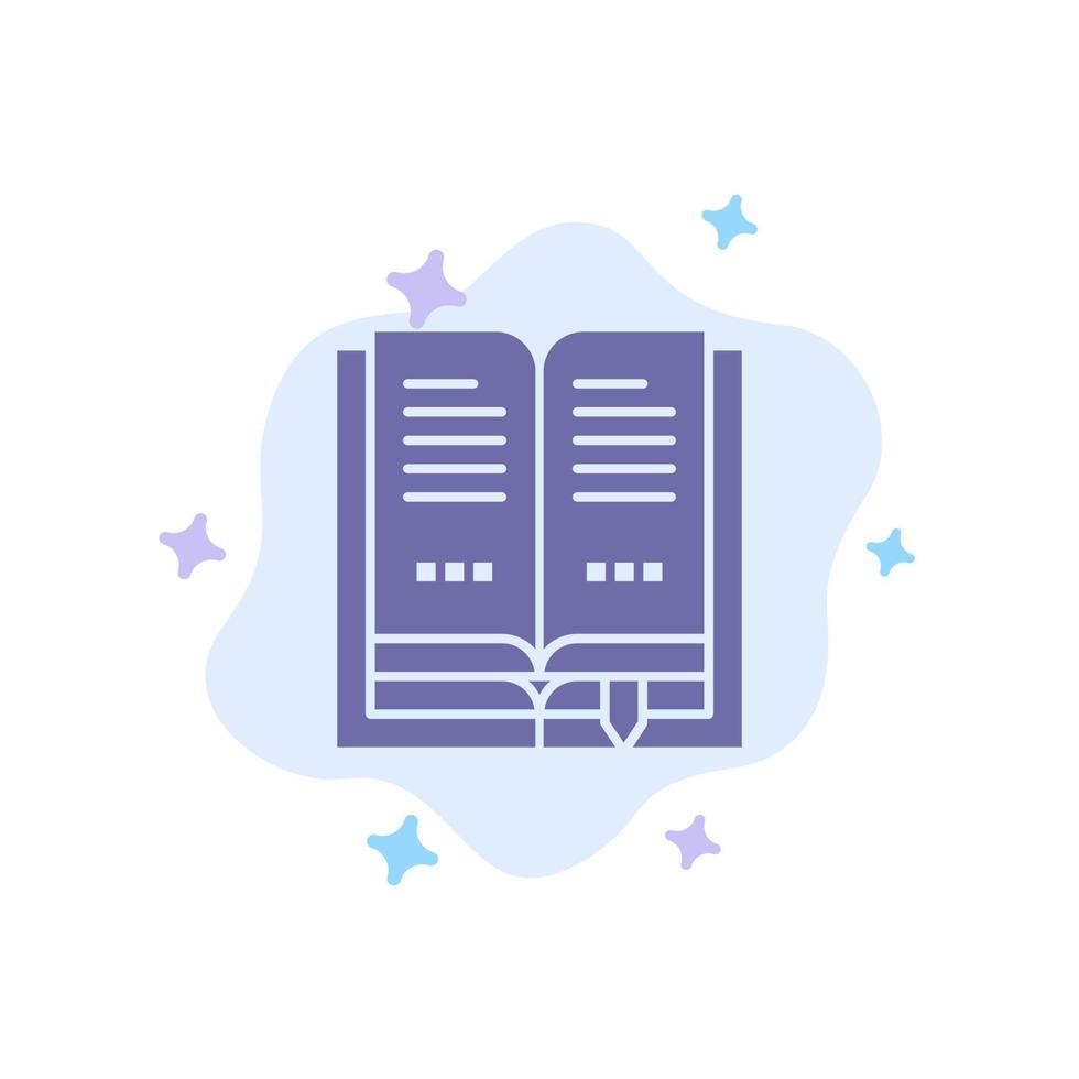 Book Education Open Blue Icon on Abstract Cloud Background vector