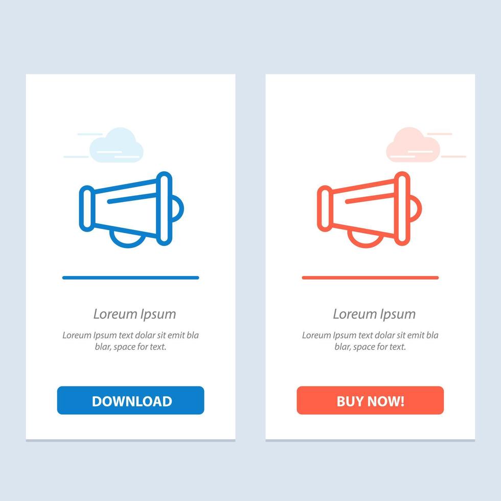 Megaphone Announce Marketing Speaker  Blue and Red Download and Buy Now web Widget Card Template vector
