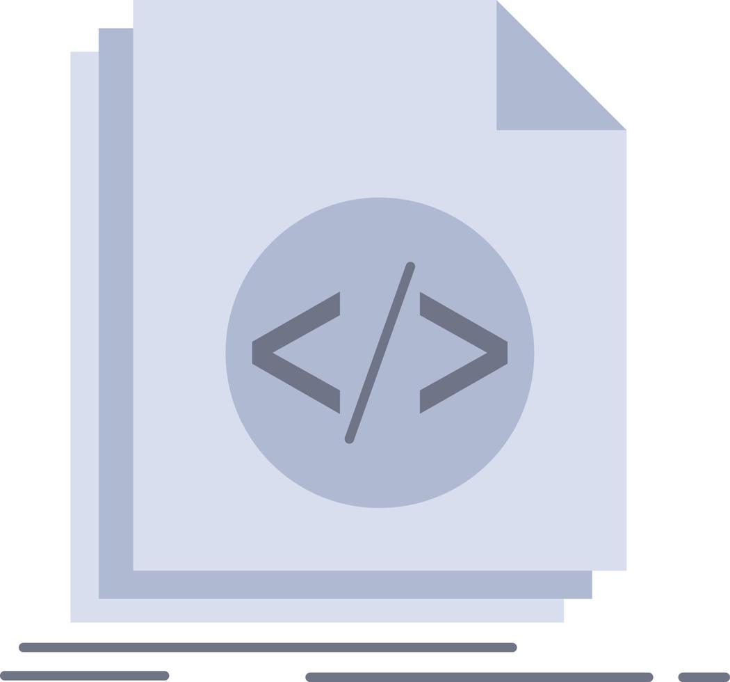 código codificación archivo programación script color plano icono vector