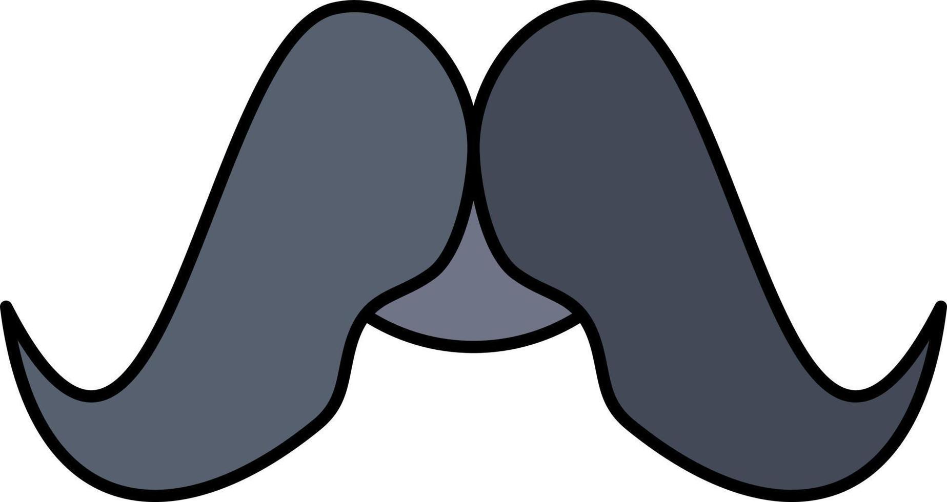 moustache Hipster movember male men Flat Color Icon Vector