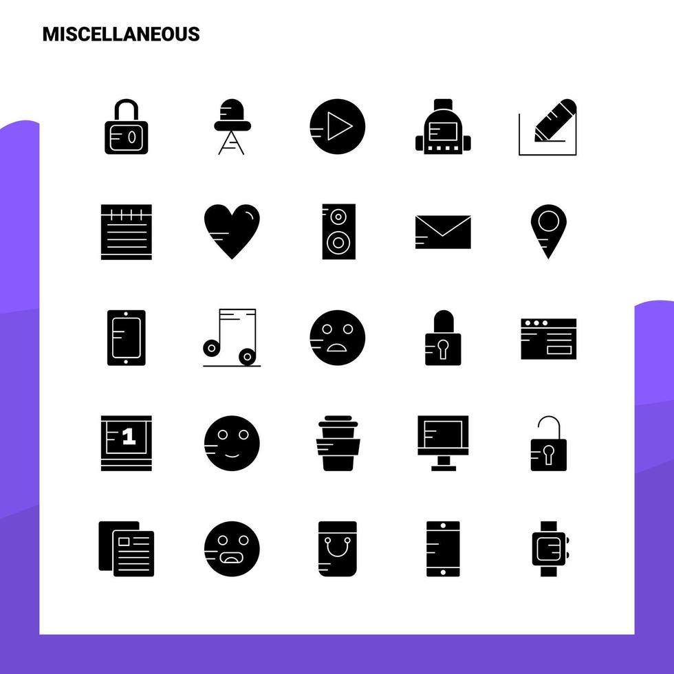 25 Miscellaneous Icon set Solid Glyph Icon Vector Illustration Template For Web and Mobile Ideas for business company