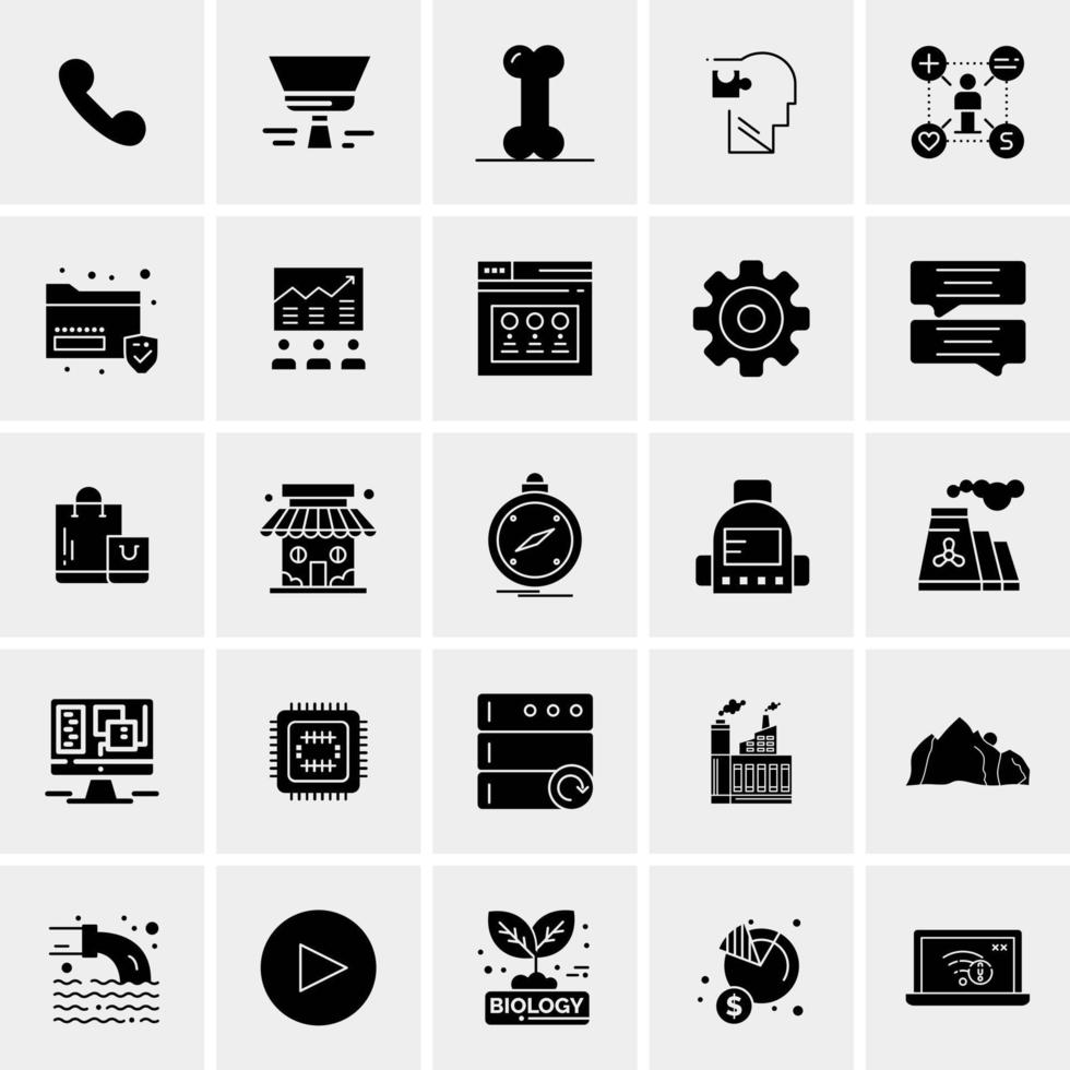 25 iconos de negocios universales vector ilustración de icono creativo para usar en proyectos relacionados con la web y dispositivos móviles