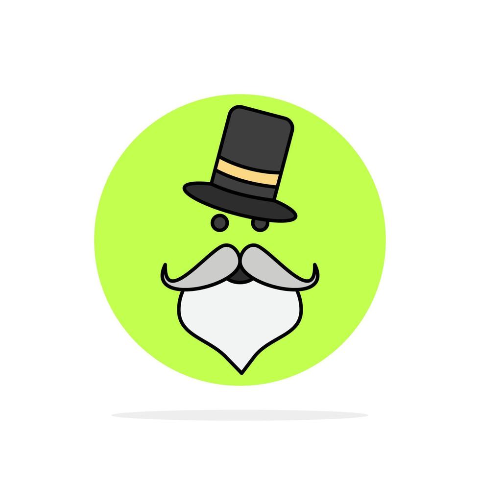 moustache Hipster movember Santa Clause Hat Flat Color Icon Vector