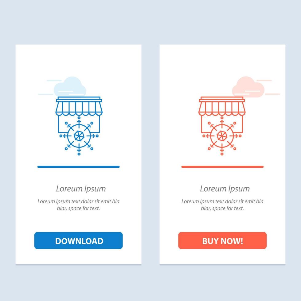 Shop Shopping Goal Business  Blue and Red Download and Buy Now web Widget Card Template vector