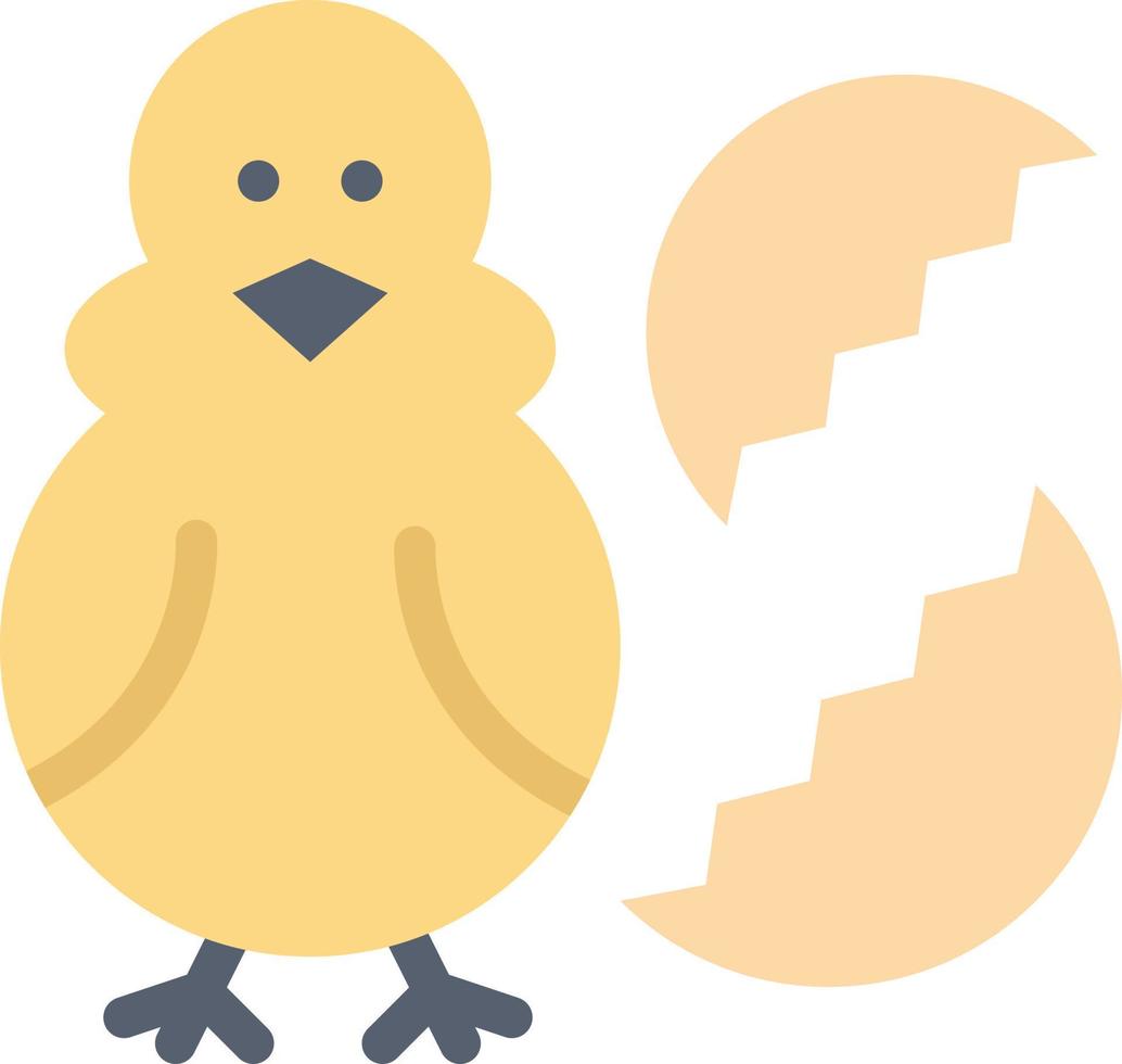 huevo pollo pascua bebé feliz color plano icono vector icono banner plantilla