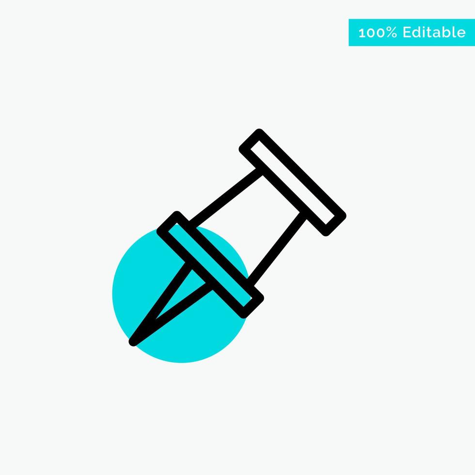 Marker Pin turquoise highlight circle point Vector icon