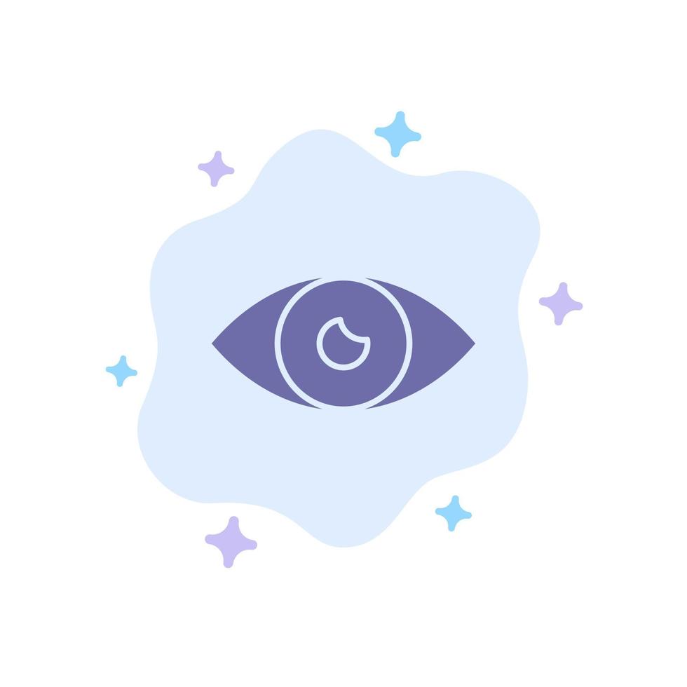 App Basic Icon Design Eye Mobile Blue Icon on Abstract Cloud Background vector