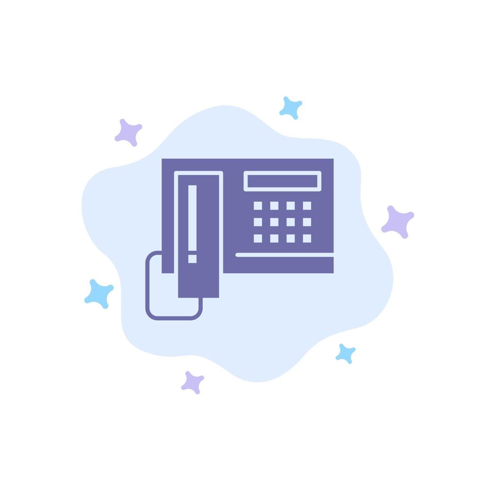 Telephone Phone Cell Hardware Blue Icon on Abstract Cloud Background vector