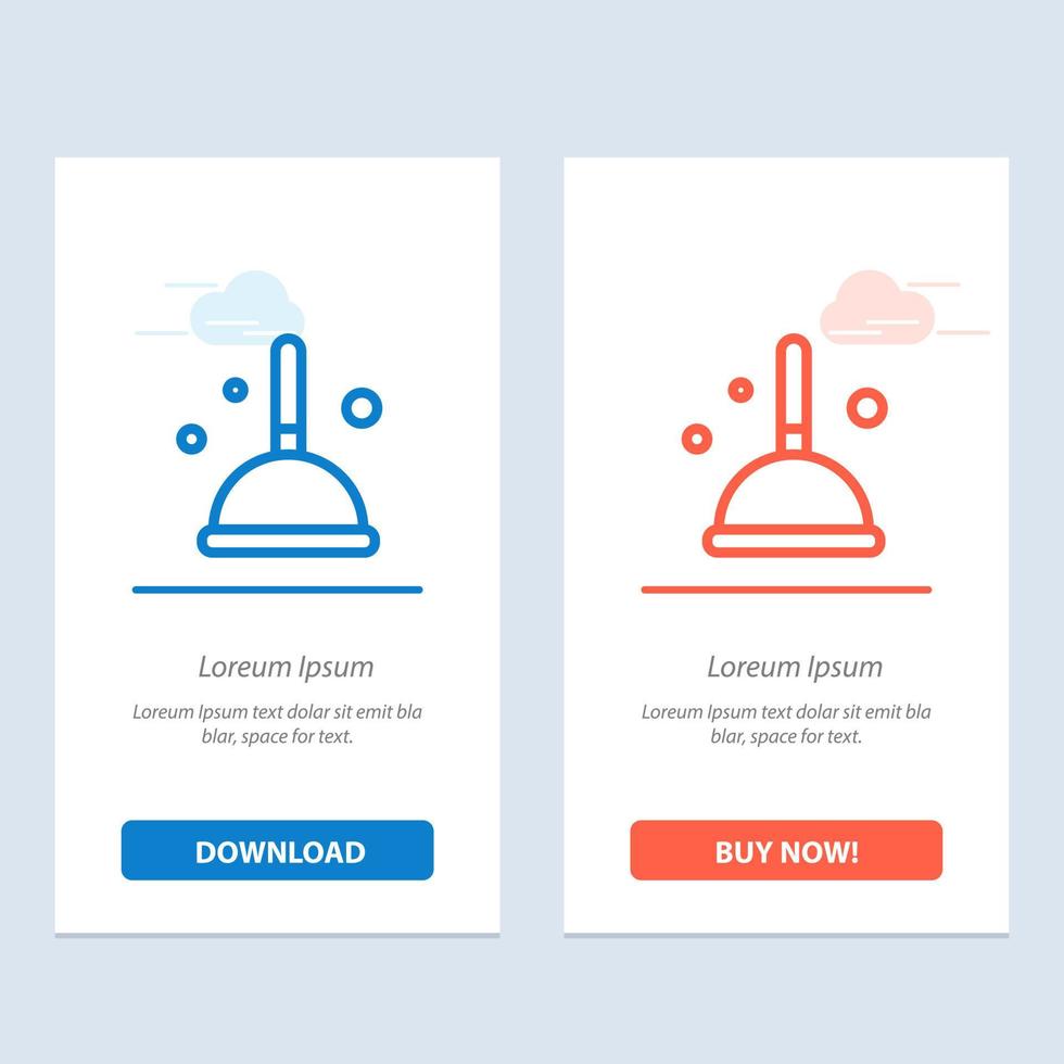 Broom Cleaning Mop Witch  Blue and Red Download and Buy Now web Widget Card Template vector