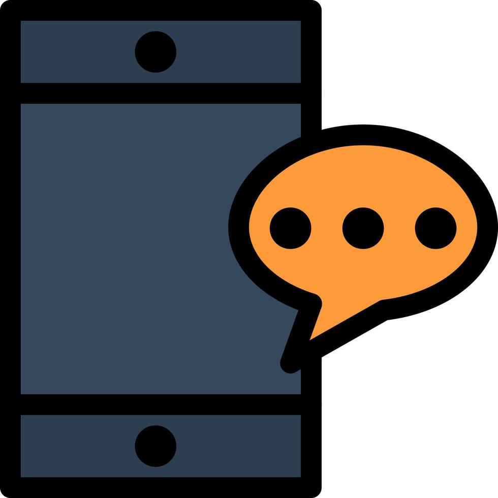 Mobile Chatting Cell  Flat Color Icon Vector icon banner Template