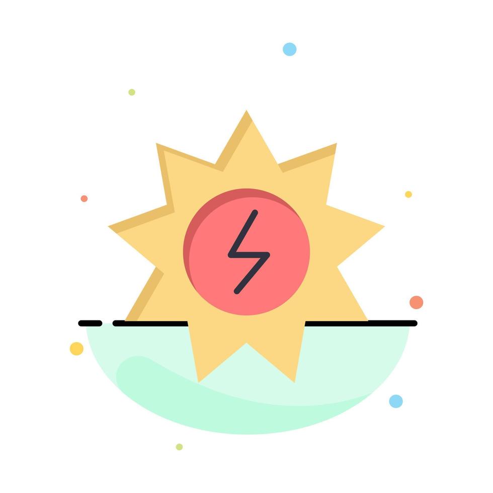 Energy Solar Energy Power Abstract Flat Color Icon Template vector