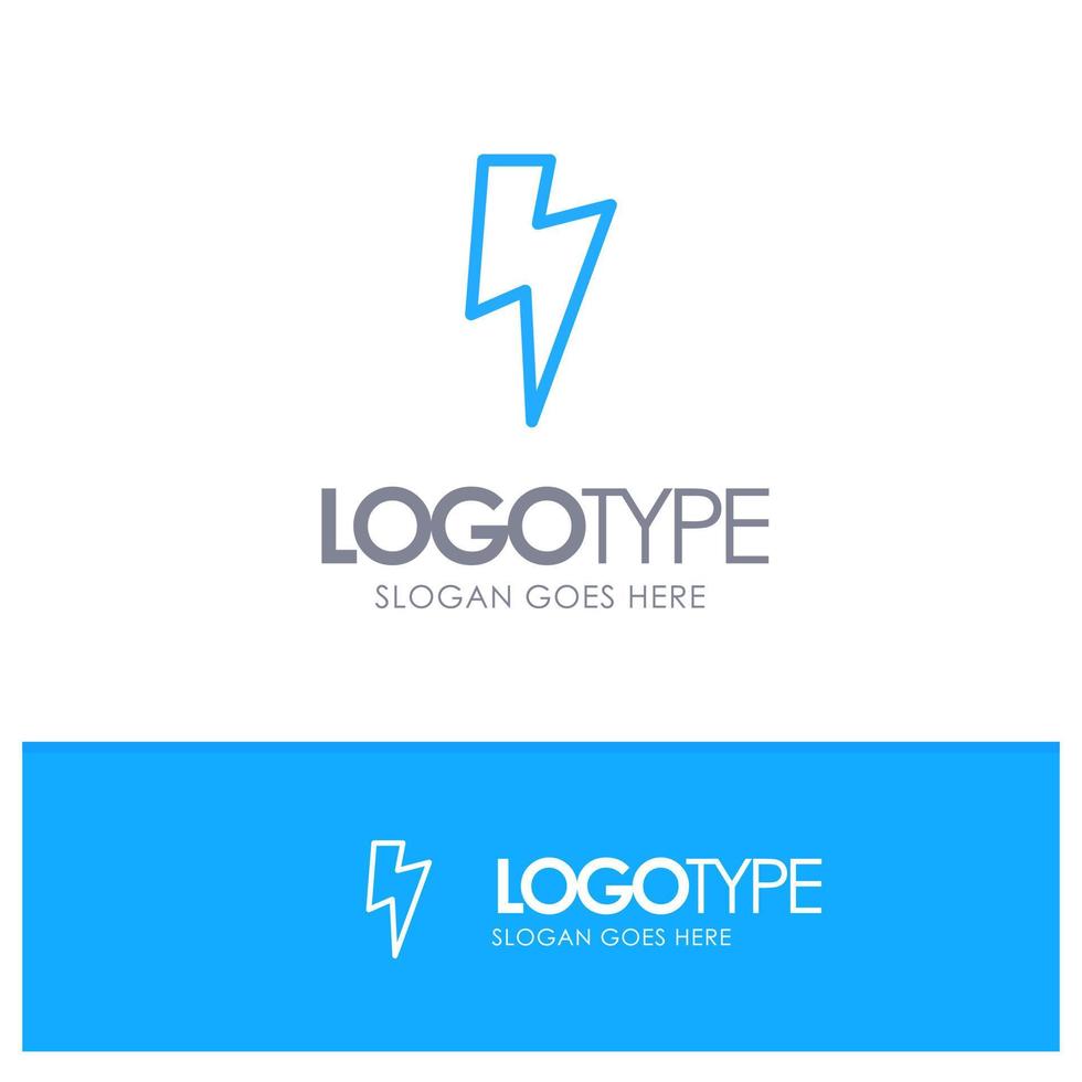 Power Basic Ui Blue outLine Logo with place for tagline vector