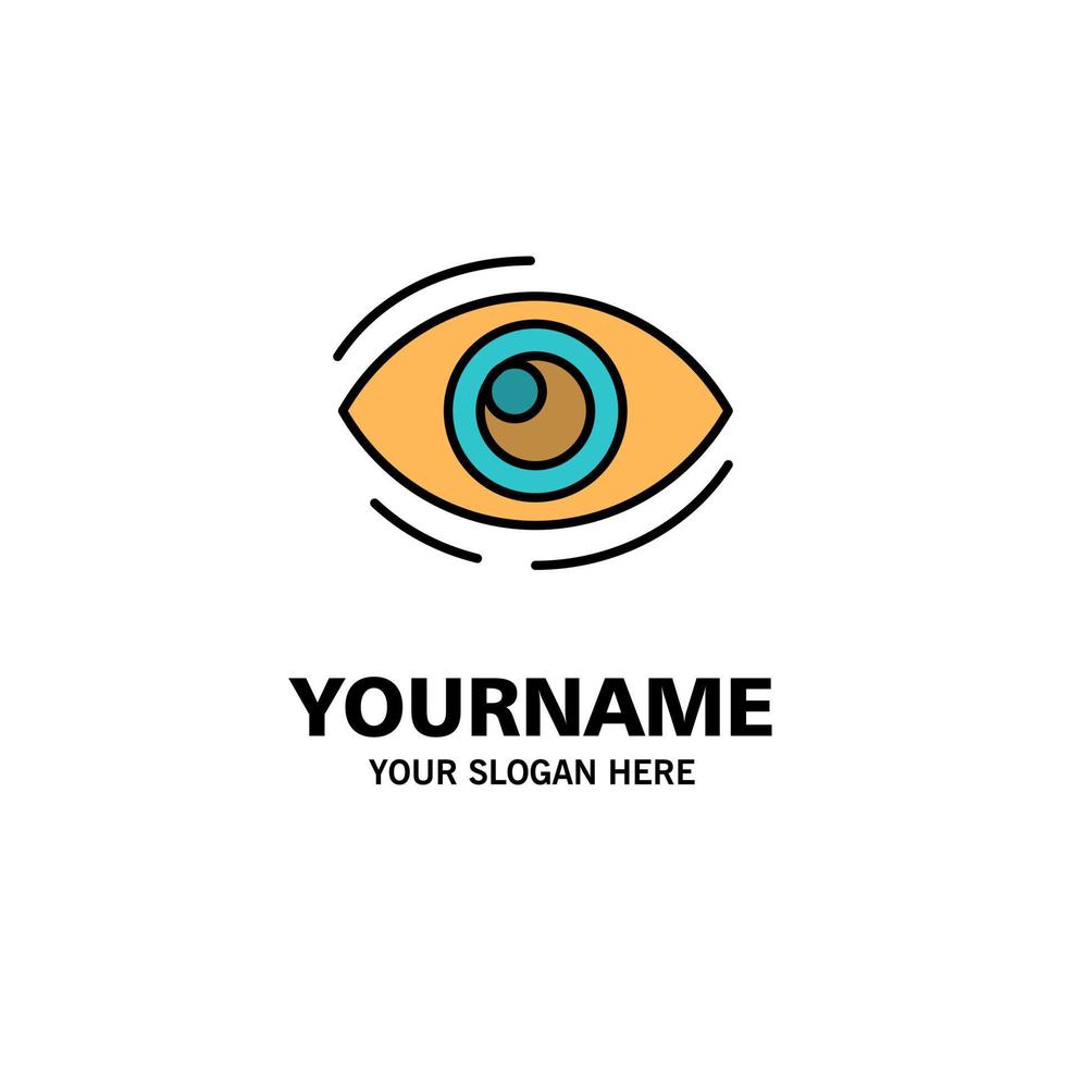 Eye Find Look Looking Search See View Business Logo Template Flat Color vector