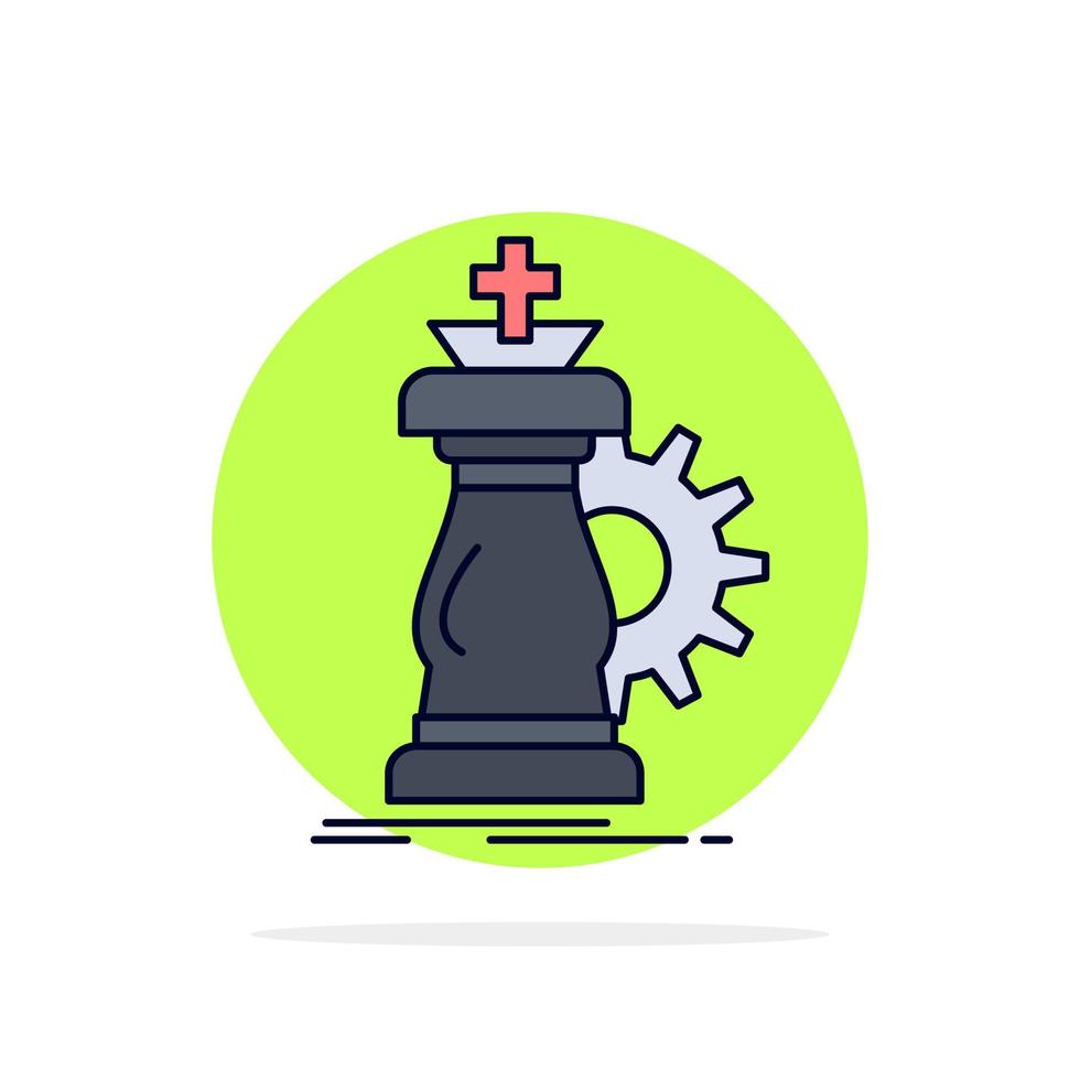 strategy chess horse knight success Flat Color Icon Vector