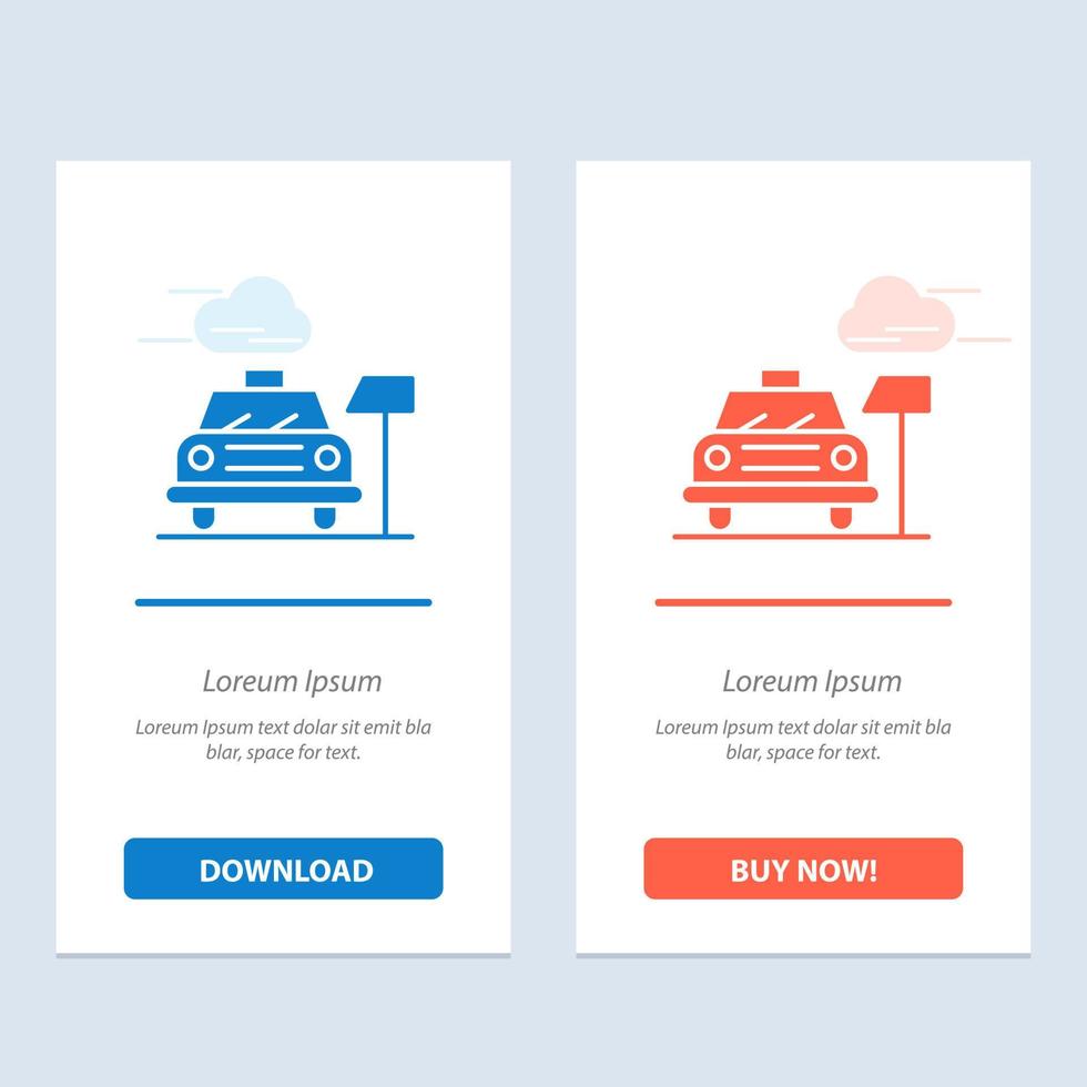 Car Parking Hotel Service  Blue and Red Download and Buy Now web Widget Card Template vector