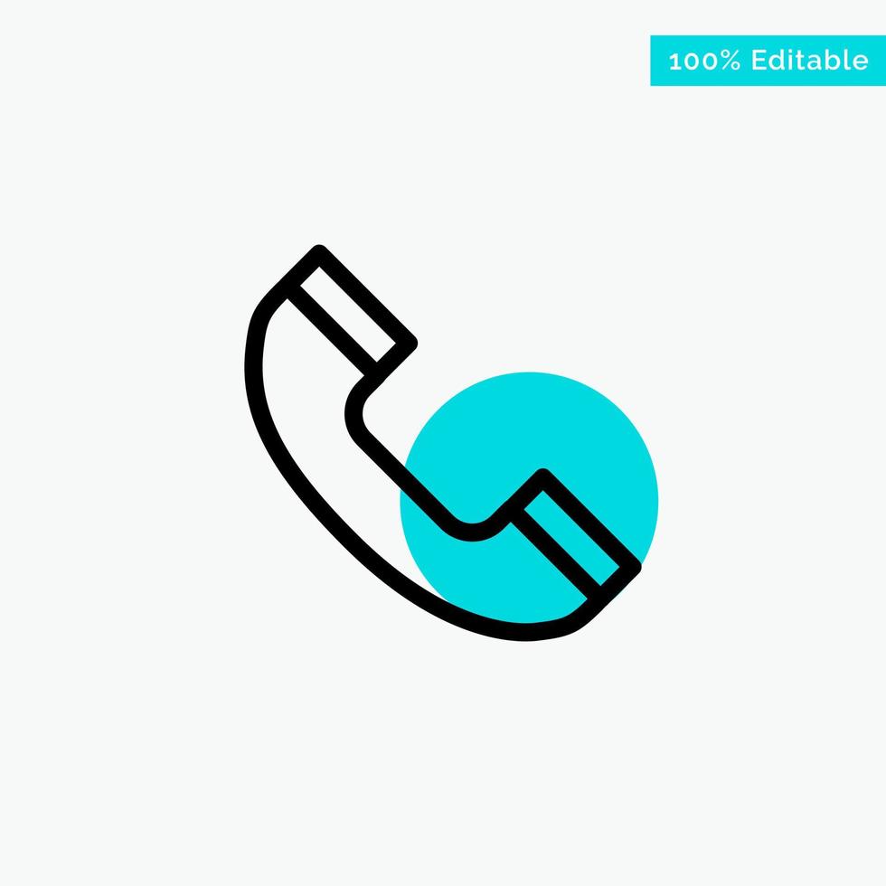 Call Phone Telephone turquoise highlight circle point Vector icon