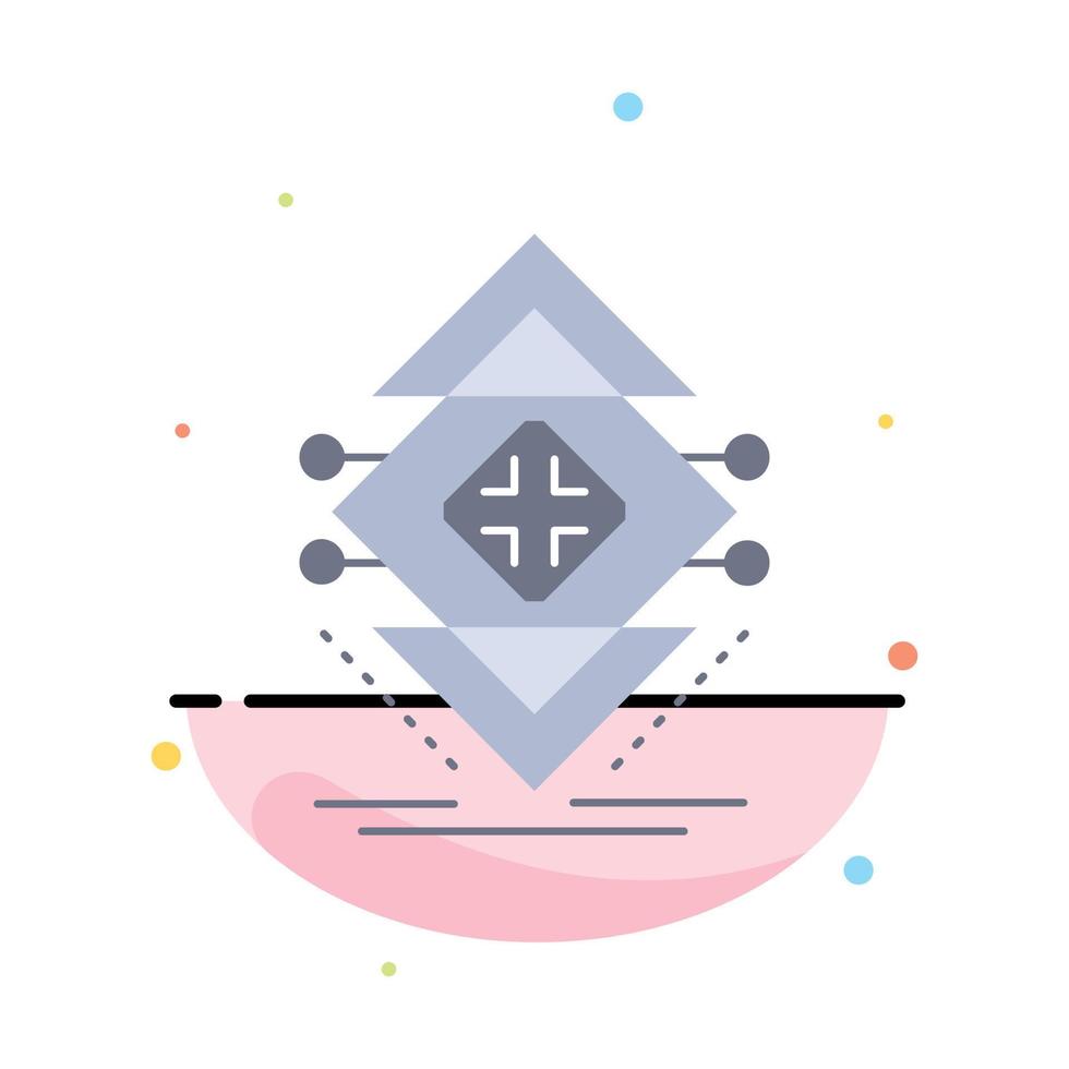 Computing data infrastructure science structure Flat Color Icon Vector