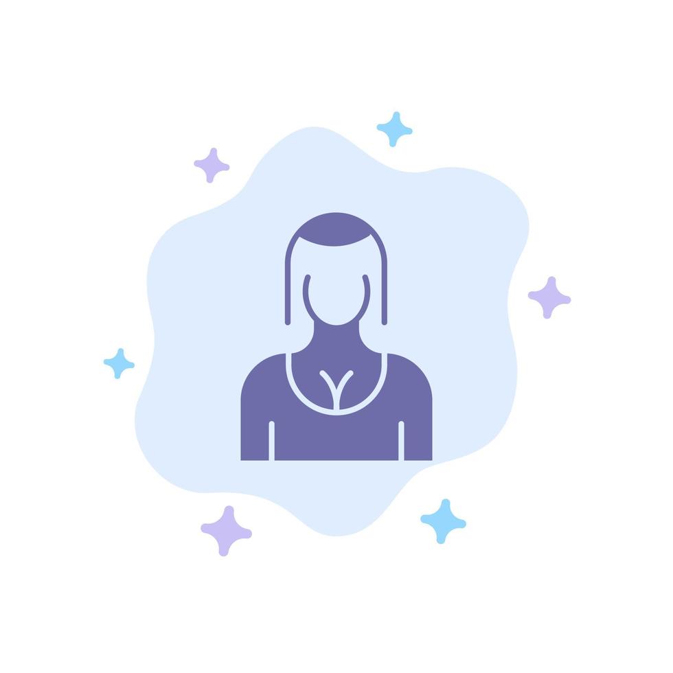 Actress Avatar Character Girl Lady Blue Icon on Abstract Cloud Background vector