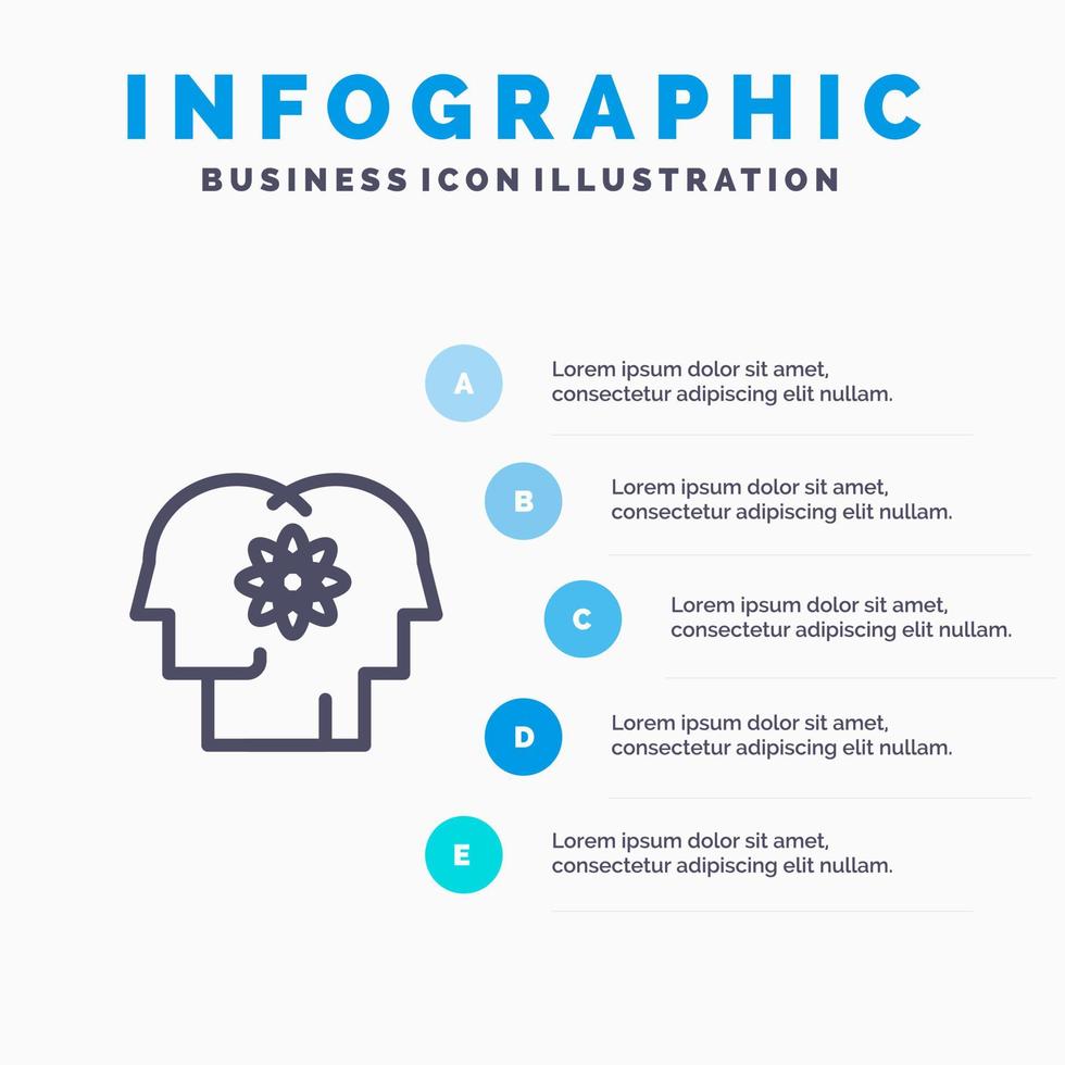 Talent Human Improvement Management People Line icon with 5 steps presentation infographics Background vector