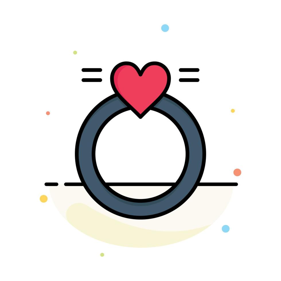 Ring Marriage Love Wedding Abstract Flat Color Icon Template vector