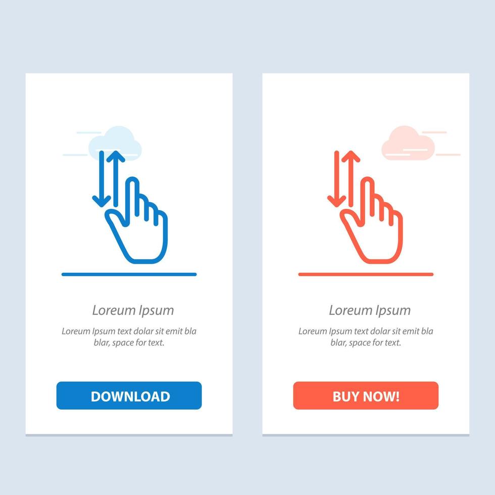 Finger Gestures Hand Up Down  Blue and Red Download and Buy Now web Widget Card Template vector