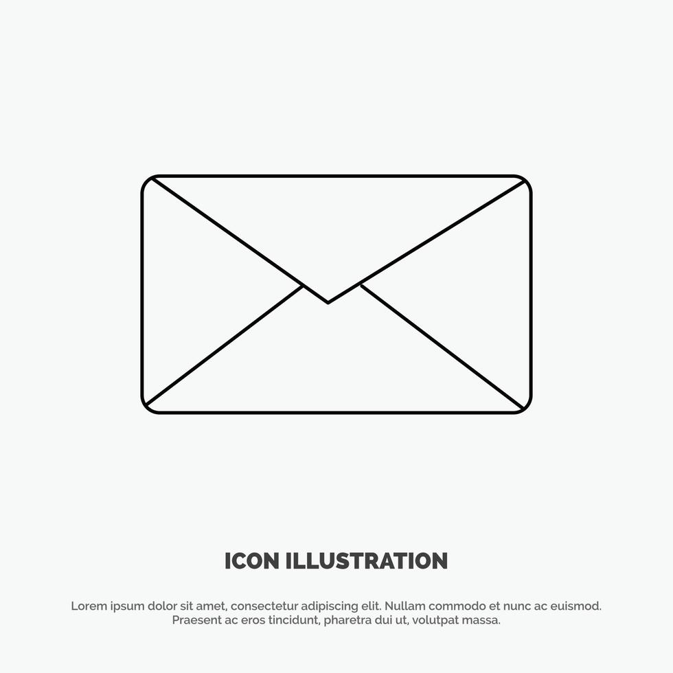 Mail Email User Interface Line Icon Vector