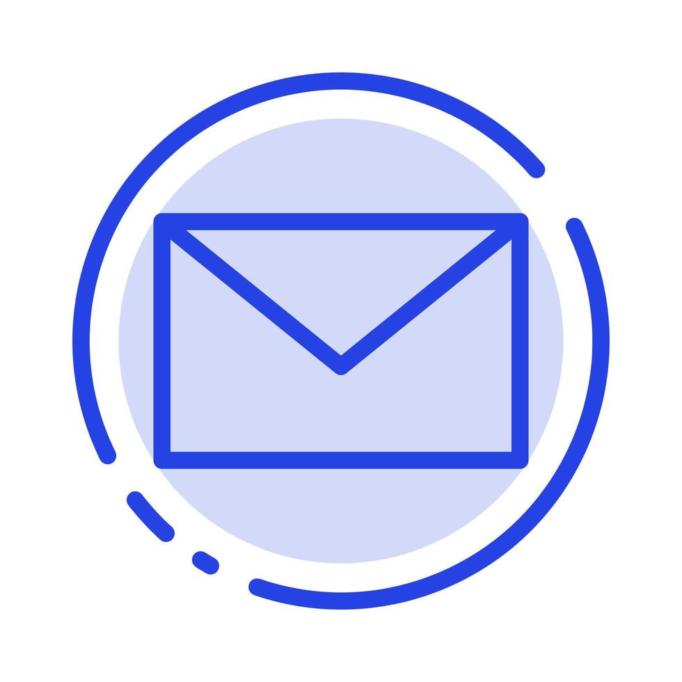 Email Mail Message Blue Dotted Line Line Icon vector