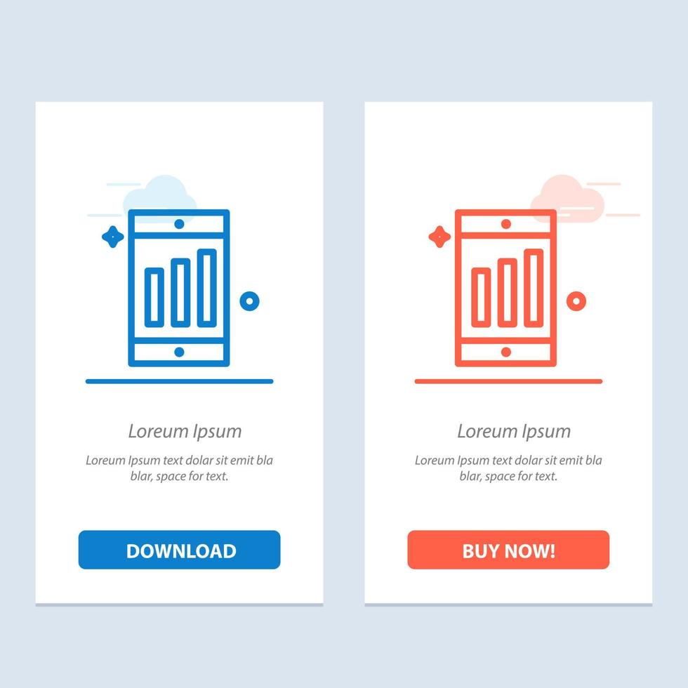 Mobile Cell Chart  Blue and Red Download and Buy Now web Widget Card Template vector