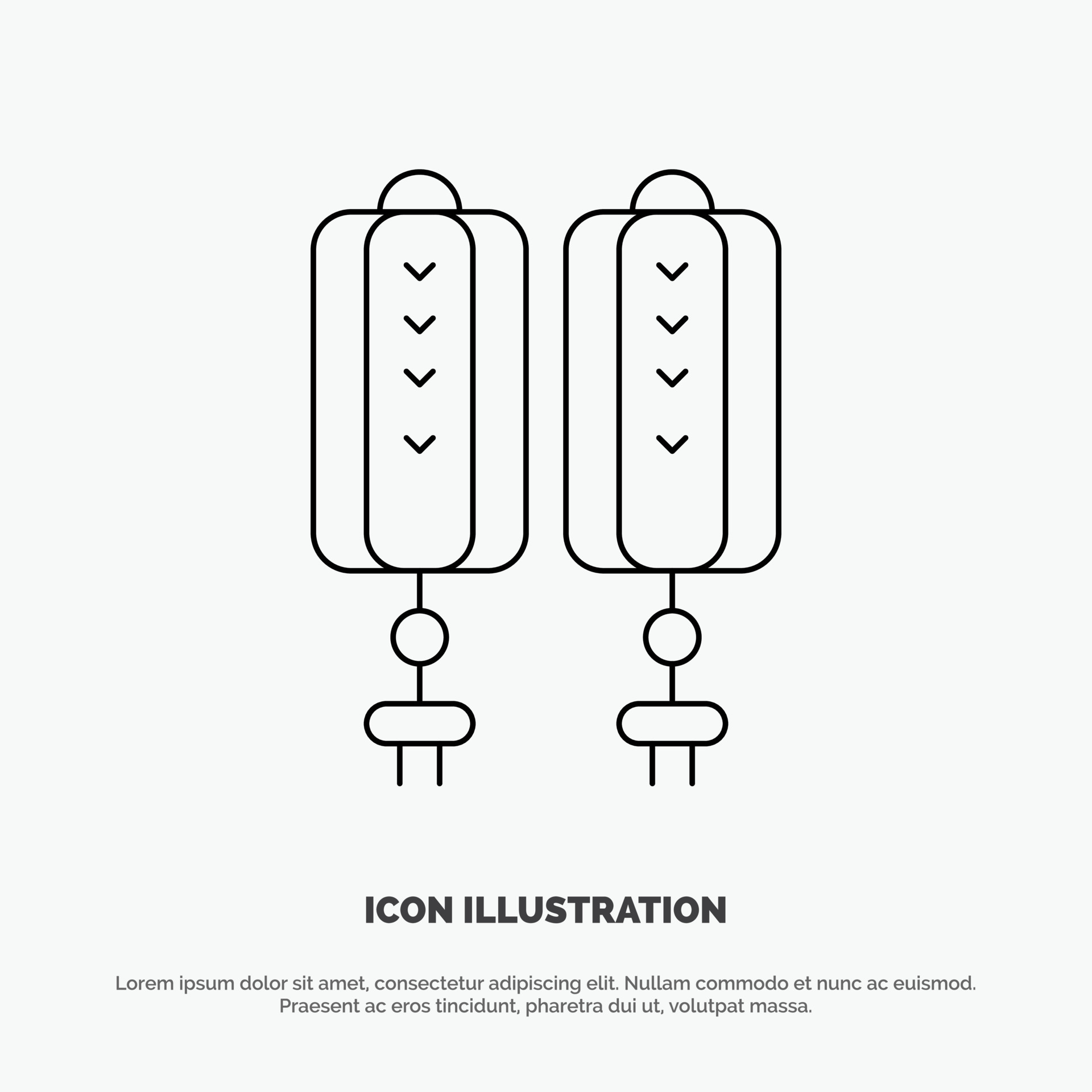 Pendant China Chinese Decoration Vector Line Icon 17968446 Vector Art