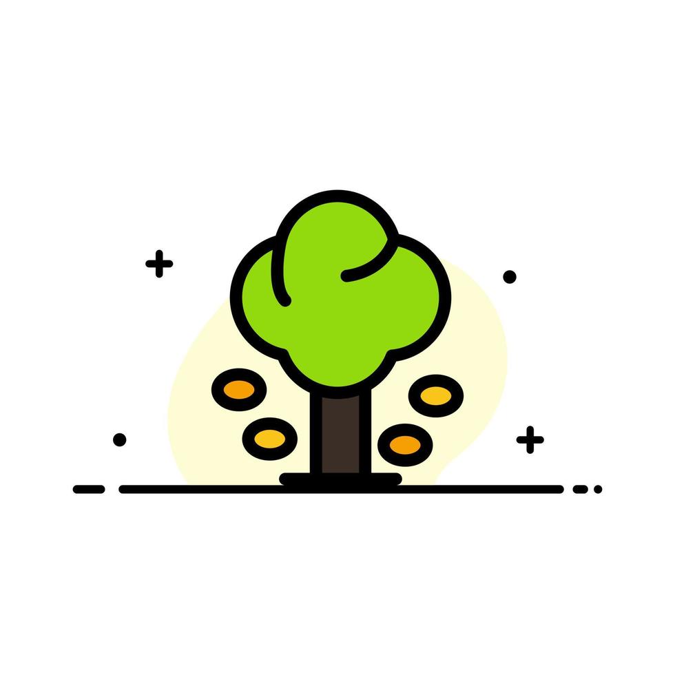 Environment Forest Green Summer Tree  Business Flat Line Filled Icon Vector Banner Template