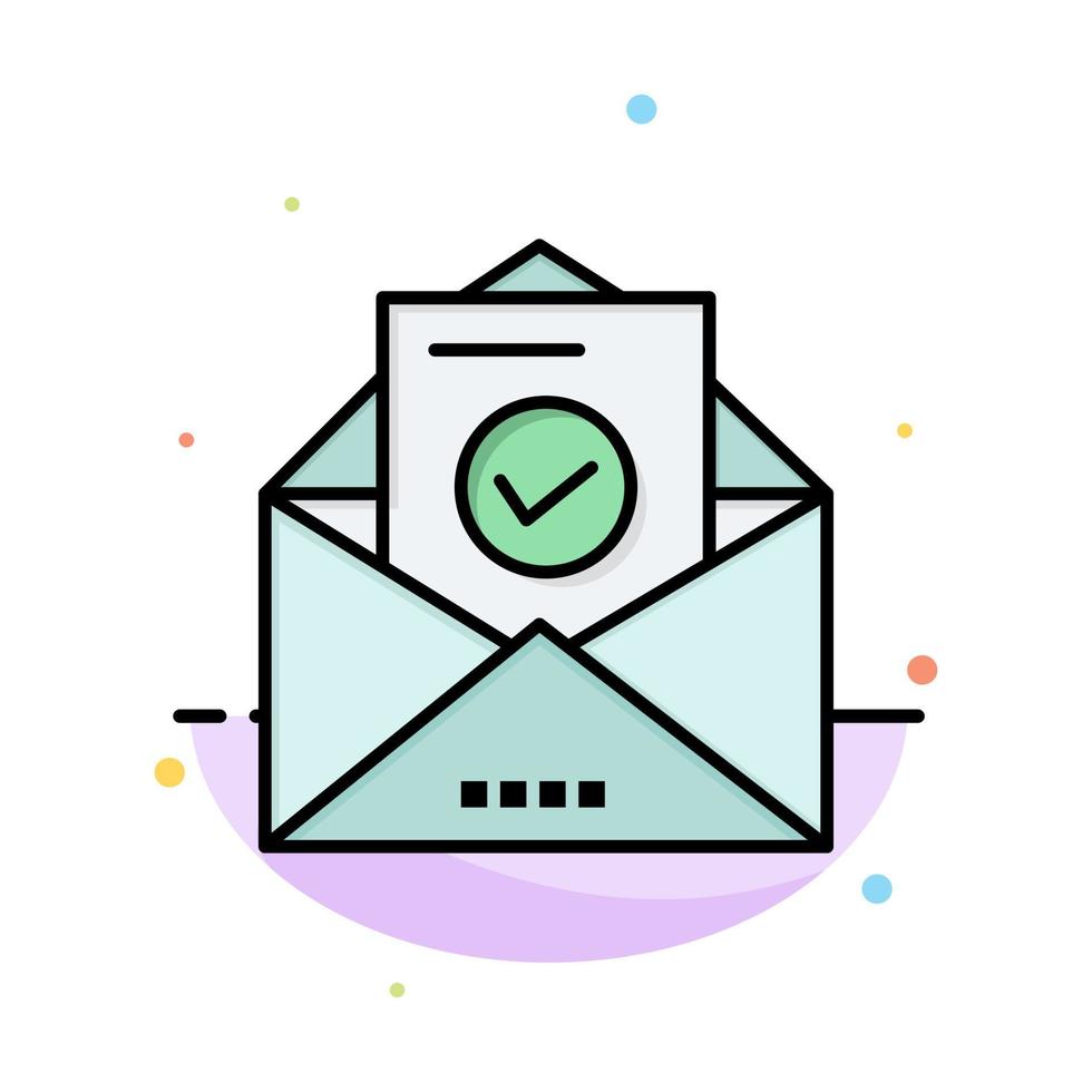 Mail Email Envelope Education Abstract Flat Color Icon Template vector