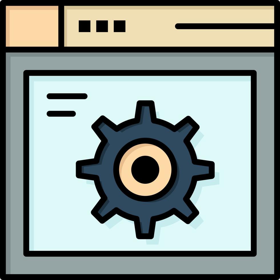 Web Setting Gear Internet  Flat Color Icon Vector icon banner Template