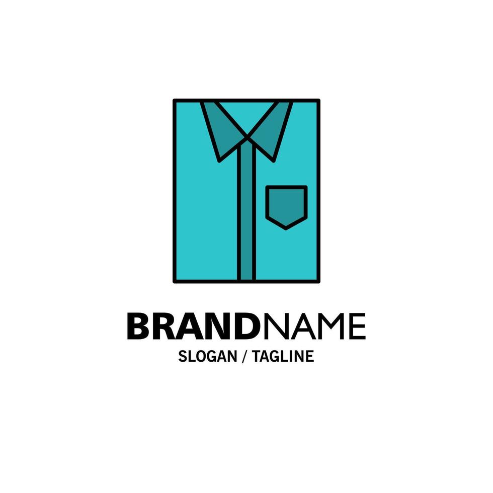 Shirt Cloth Clothing Dress Fashion Formal Wear Business Logo Template Flat Color vector