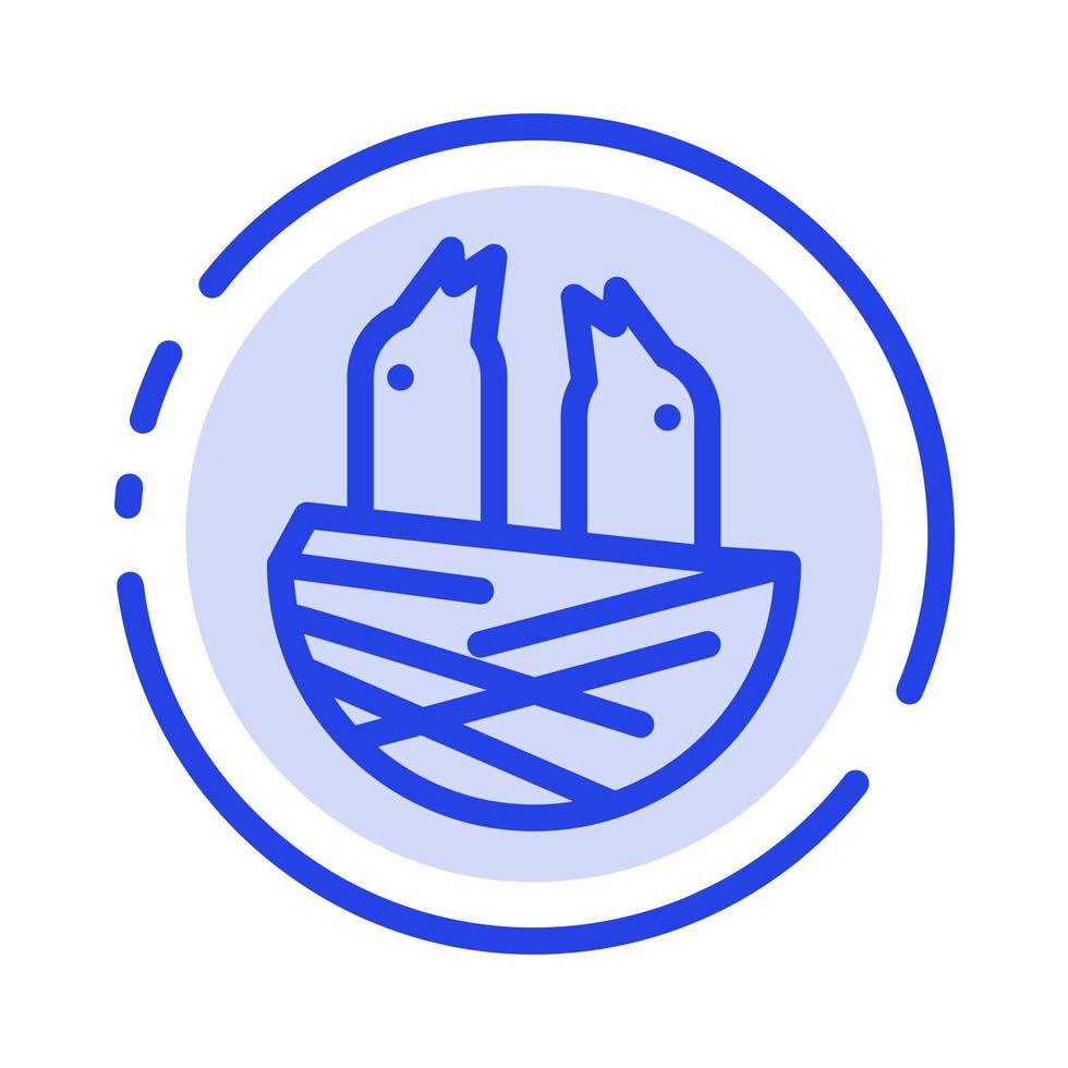 Animal Bird House Spring Blue Dotted Line Line Icon vector