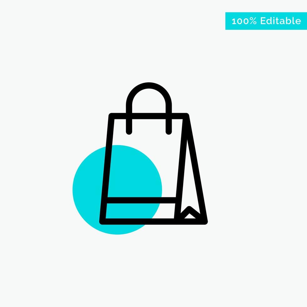 bolso bolso compras comprar turquesa resaltar círculo punto vector icono