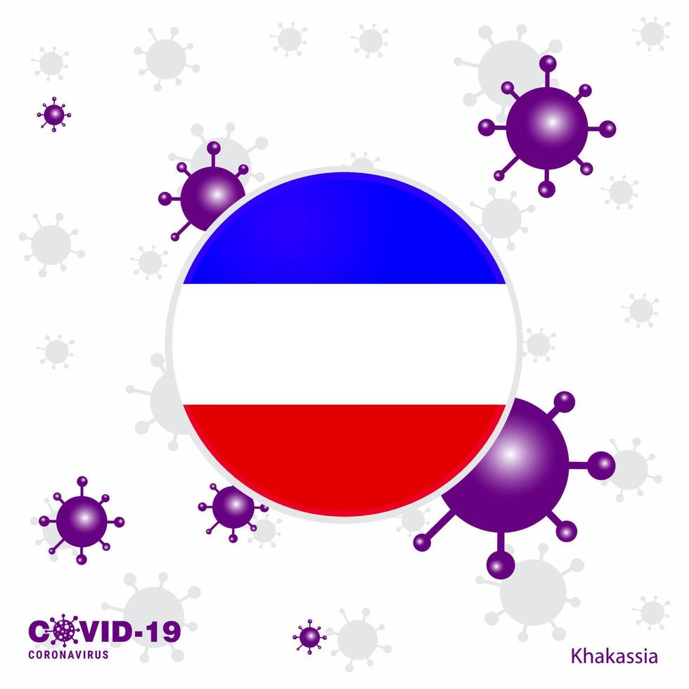 Pray For Khakassia COVID19 Coronavirus Typography Flag Stay home Stay Healthy Take care of your own health vector