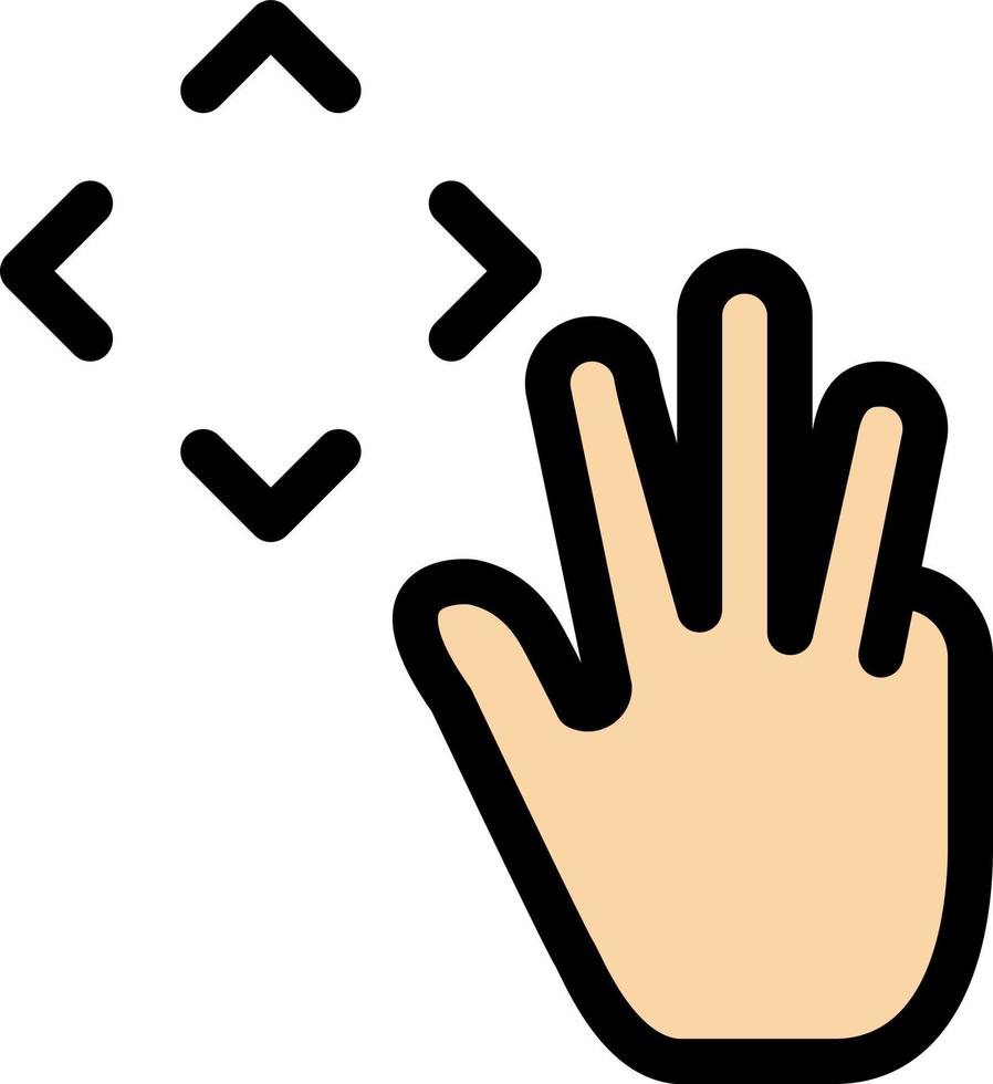 Hand Hand Cursor Up Croup  Flat Color Icon Vector icon banner Template