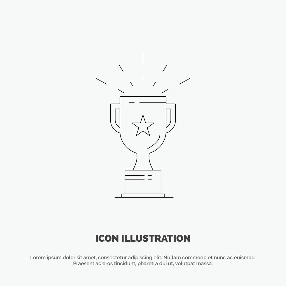 copa medalla premio trofeo línea icono vector