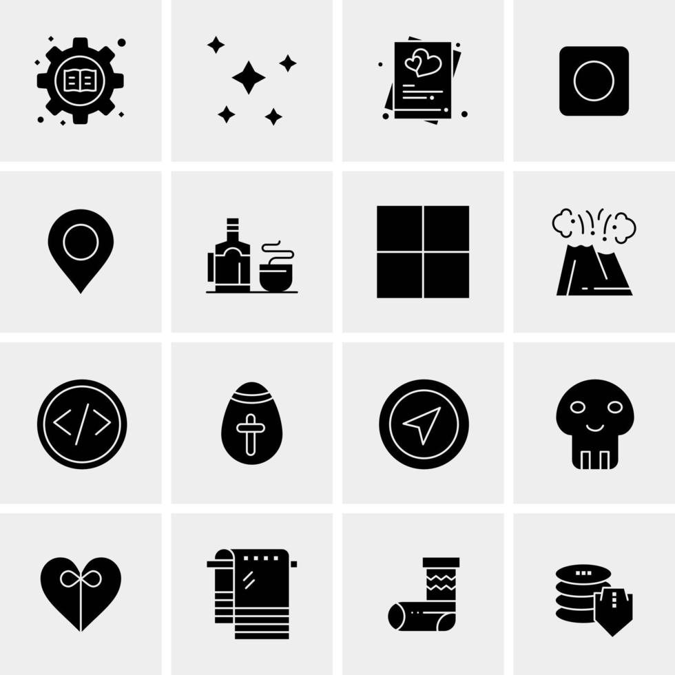 16 iconos de negocios universales vector ilustración de icono creativo para usar en proyectos relacionados con la web y dispositivos móviles